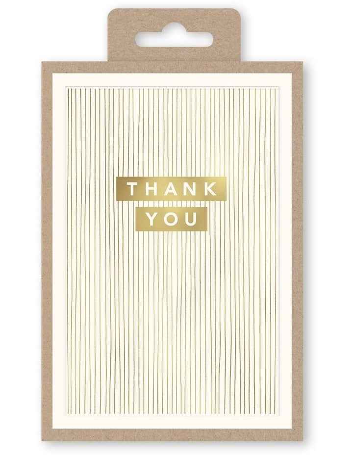 Gold Stripe Thank You Note Cards Box of 10