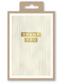 Gold Stripe Thank You Note Cards Box of 10