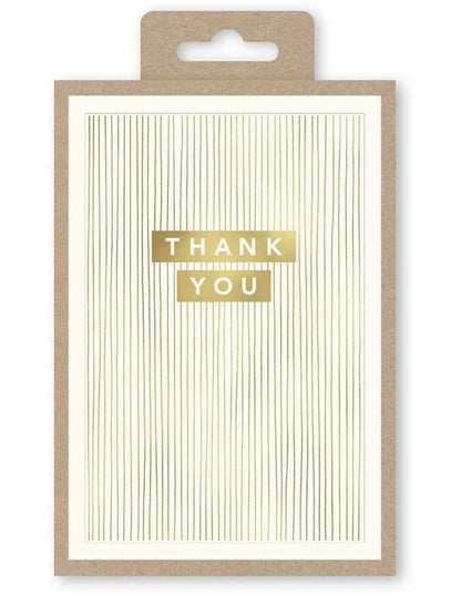 Gold Stripe Thank You Note Cards Box of 10