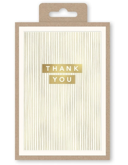Gold Stripe Thank You Note Cards Box of 10