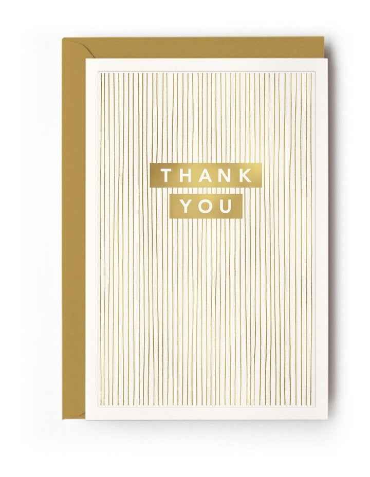 Gold Stripe Thank You Note Cards Box of 10
