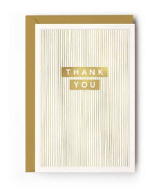 Gold Stripe Thank You Note Cards Box of 10