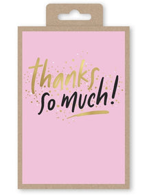 Note Cards Box of 10 - Thank You on Pink
