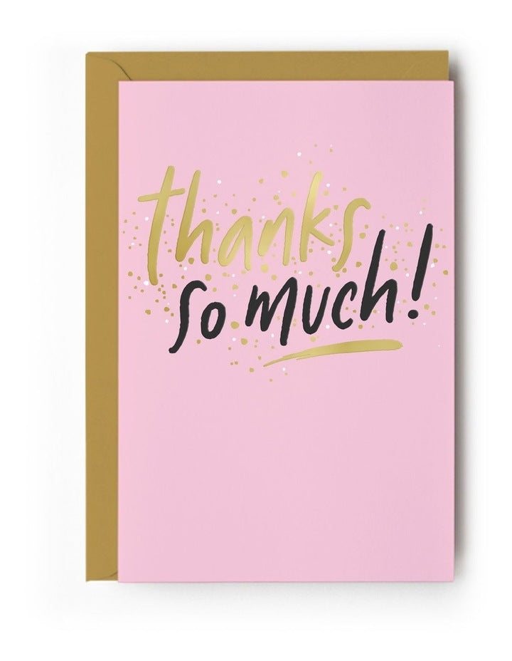 Note Cards Box of 10 - Thank You on Pink
