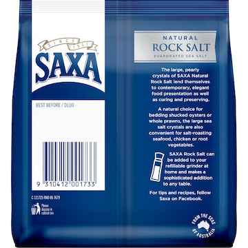 Saxa Refill Value Pack Natural Rock Salt 500g