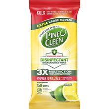 Pine O Cleen Lemon Lime Disinfectant Cleaning Wipes 150 Pack