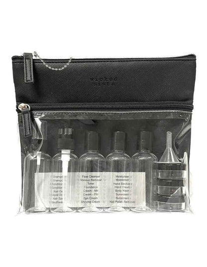 Premium Bag with Travel Bottles in Black