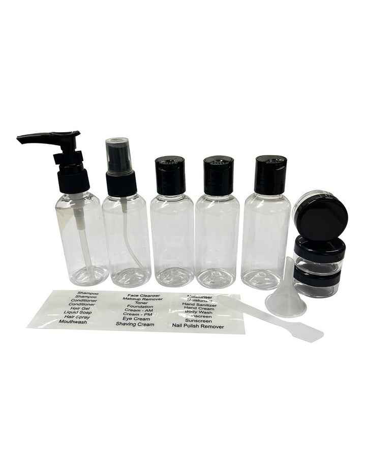 Premium Bag with Travel Bottles in Black