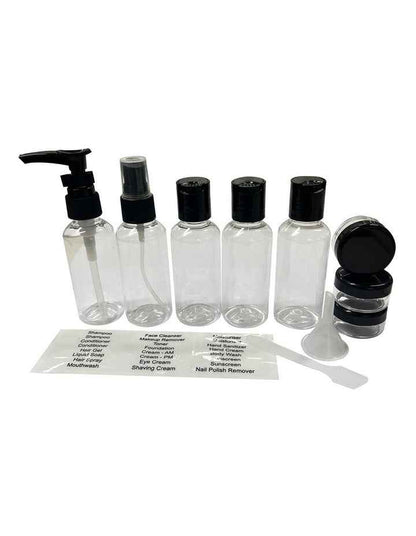 Premium Bag with Travel Bottles in Black