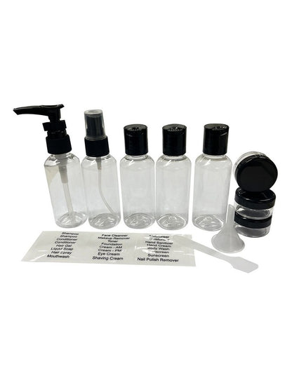 Premium Bag with Travel Bottles in Black