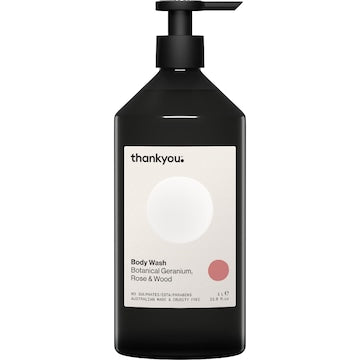Thankyou. Body Wash Botanical Geranium Rose & Wood Pump 1L