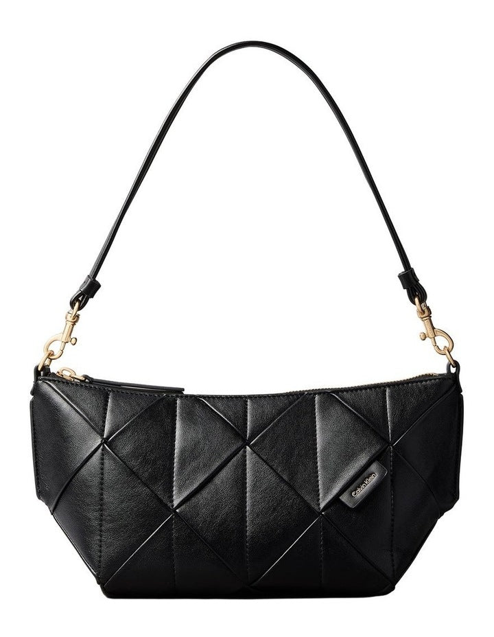 Woven Shoulder Bag in Black