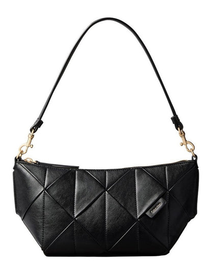 Woven Shoulder Bag in Black