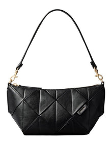 Woven Shoulder Bag in Black