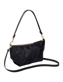 Woven Shoulder Bag in Black