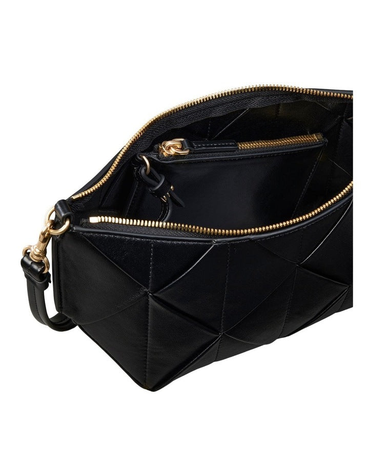 Woven Shoulder Bag in Black