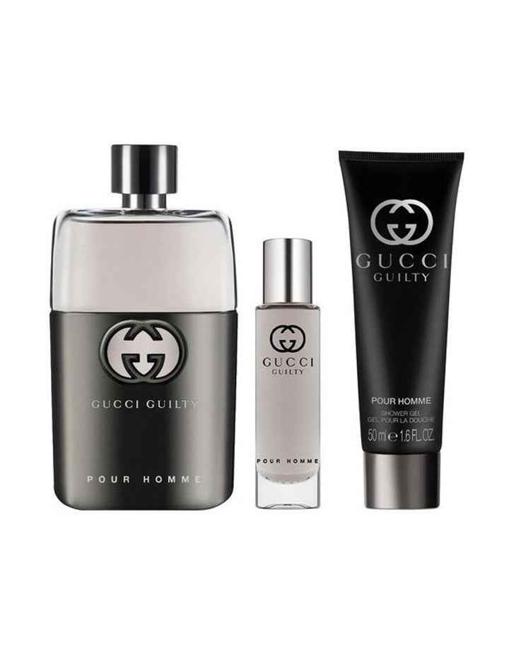 Guilty Pour Homme Eau de Toilette for Men and Shower Gel Trio Gift Set