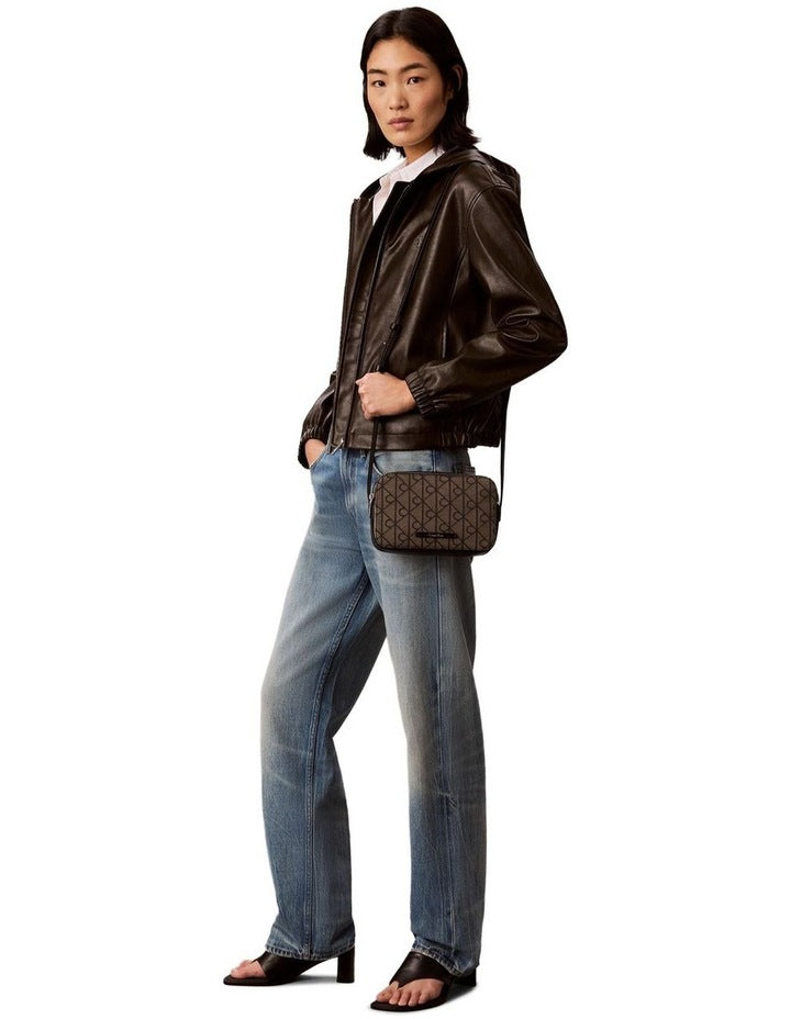 Emblem Aop Crossbody Bag in Black