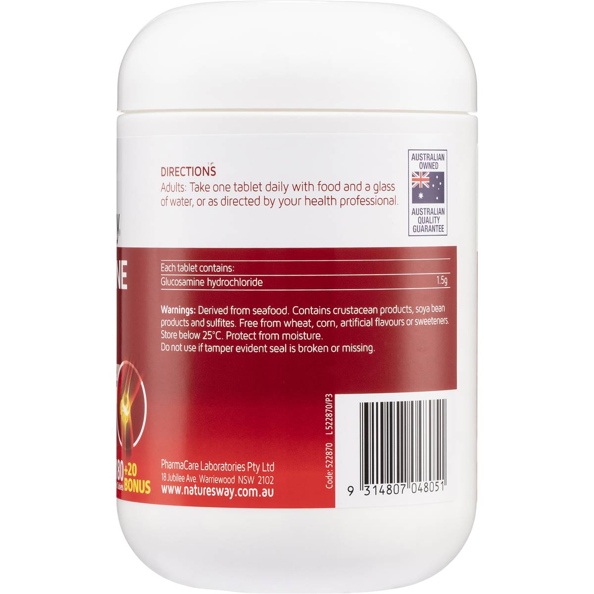 Nature's Way Glucosamine Tablets 1500Mg 180 pack