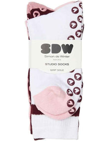 Stripe Grip Sole Rib Crew Socks 3 Pack in Multi