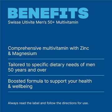 Swisse Ultivite Men's 50+ Multivitamin Tablets 60 pack