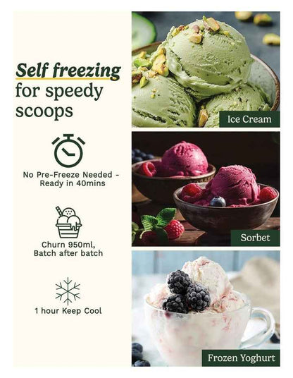 Freeze Ease Ice Cream Maker in White ICE-90XA