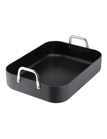 Hard Anodised 28cm Roaster with Rack in Black
