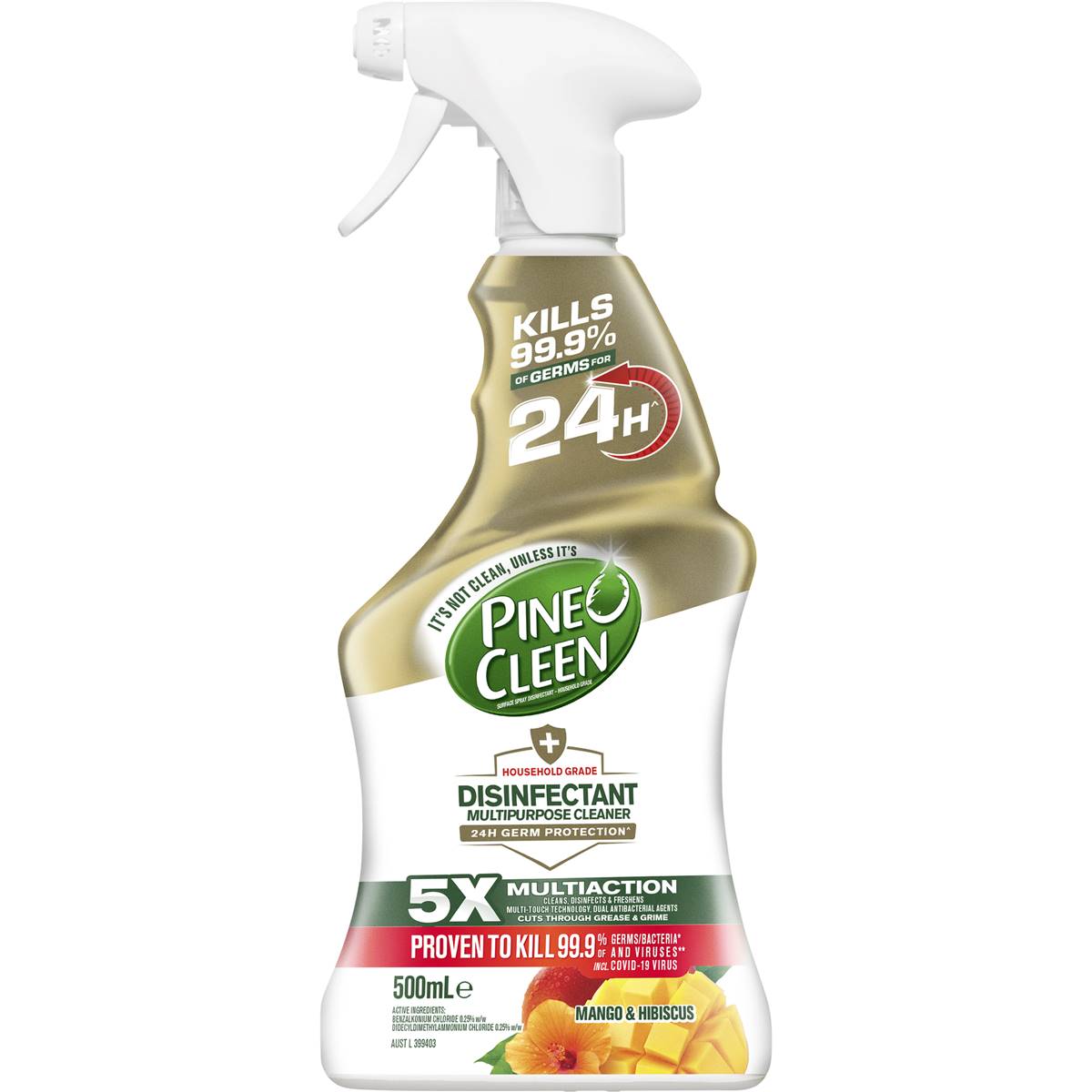 Pine O Cleen 24h Protection Mango Hibiscus Disinfectant Cleaning Spray 500ml