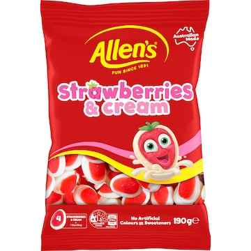 Allen's Strawberry & Cream Lollies Bag 190g
