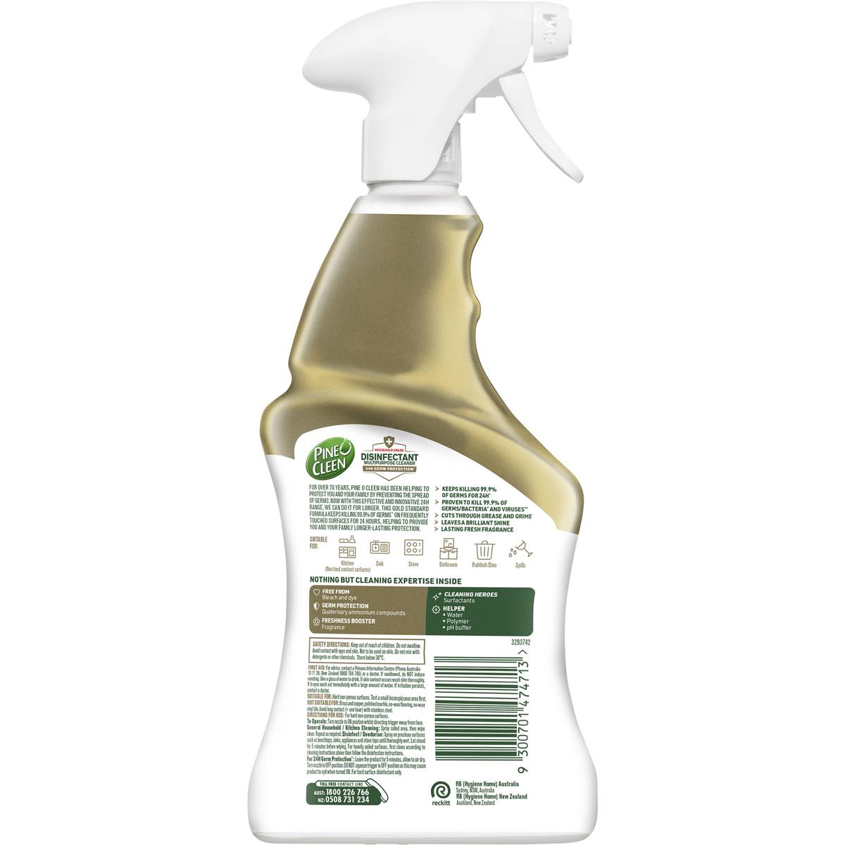Pine O Cleen 24h Protection Lemon Lime Disinfectant Cleaning Spray 500ml