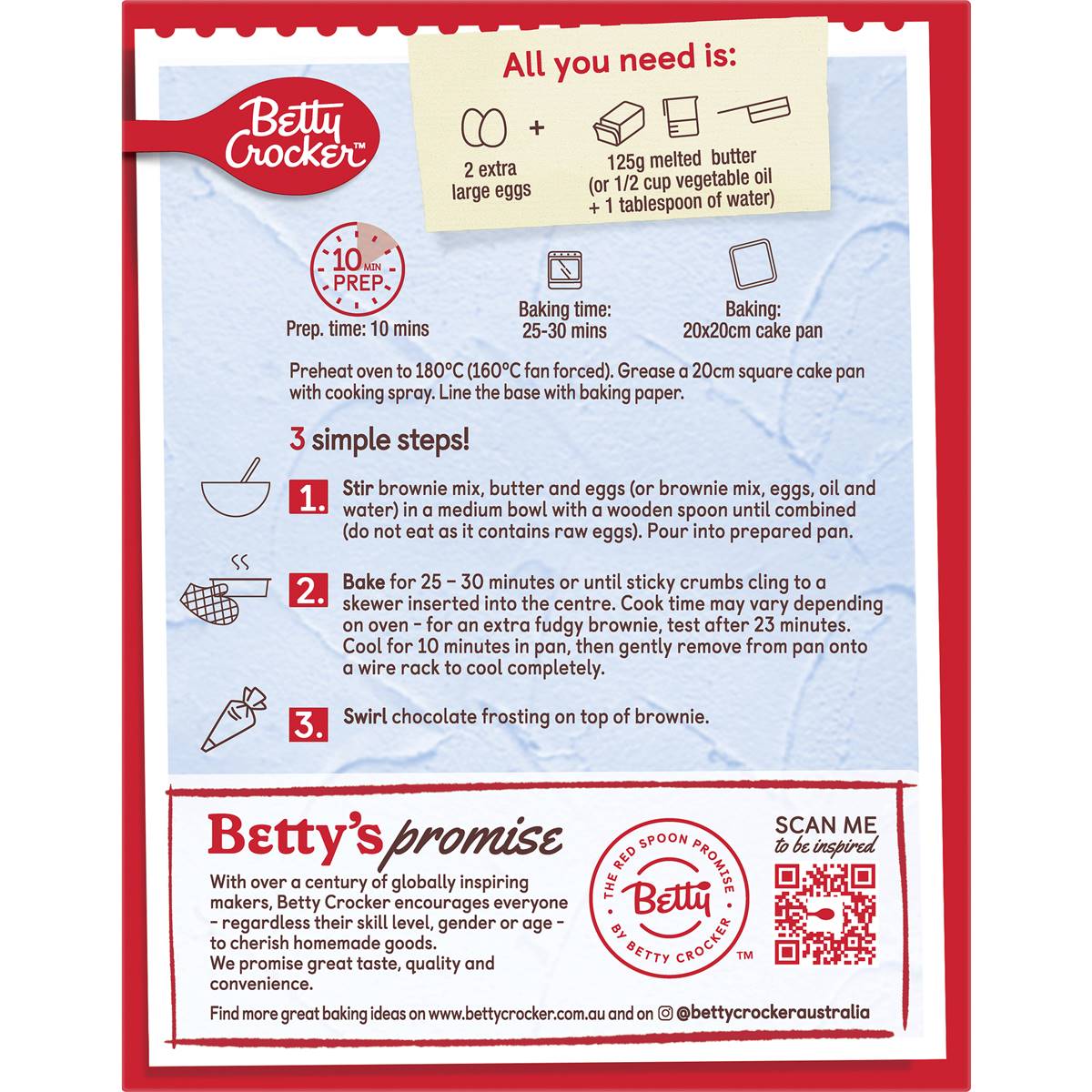 Betty Crocker Frosted Chocolate Brownie Mix 500g