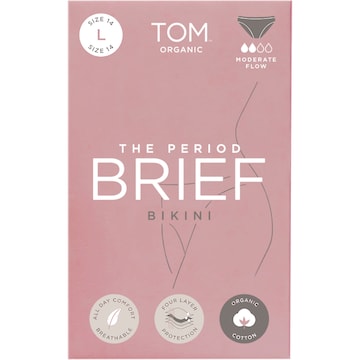 TOM Organic The Period Brief Bikini Moderate Flow Size Large each
