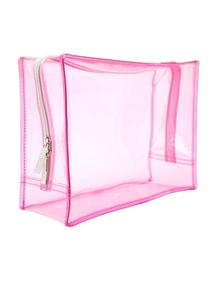 Clear Beauty Bag Large in Pink