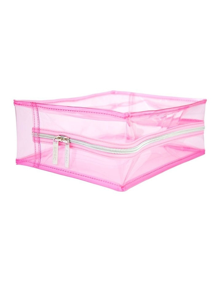 Clear Beauty Bag Large in Pink