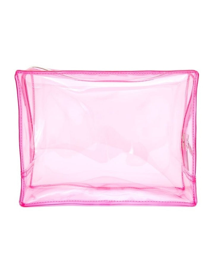 Clear Beauty Bag Large in Pink