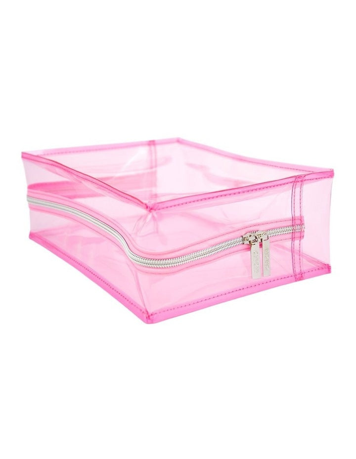 Clear Beauty Bag Large in Pink