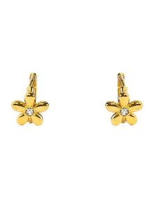 Tiny Flower Hoop Earrings in Gold