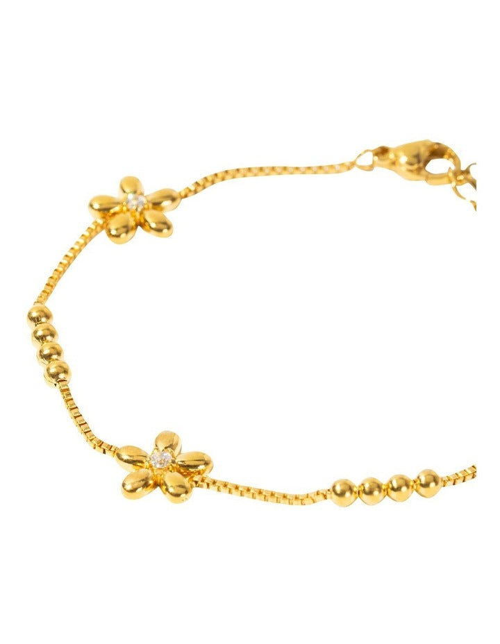 Tiny Flower Bracelet in Gold