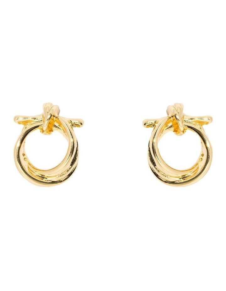 Circle Knot Earrings in Gold