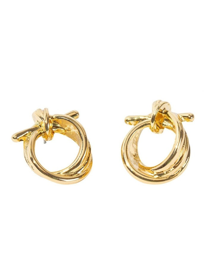 Circle Knot Earrings in Gold