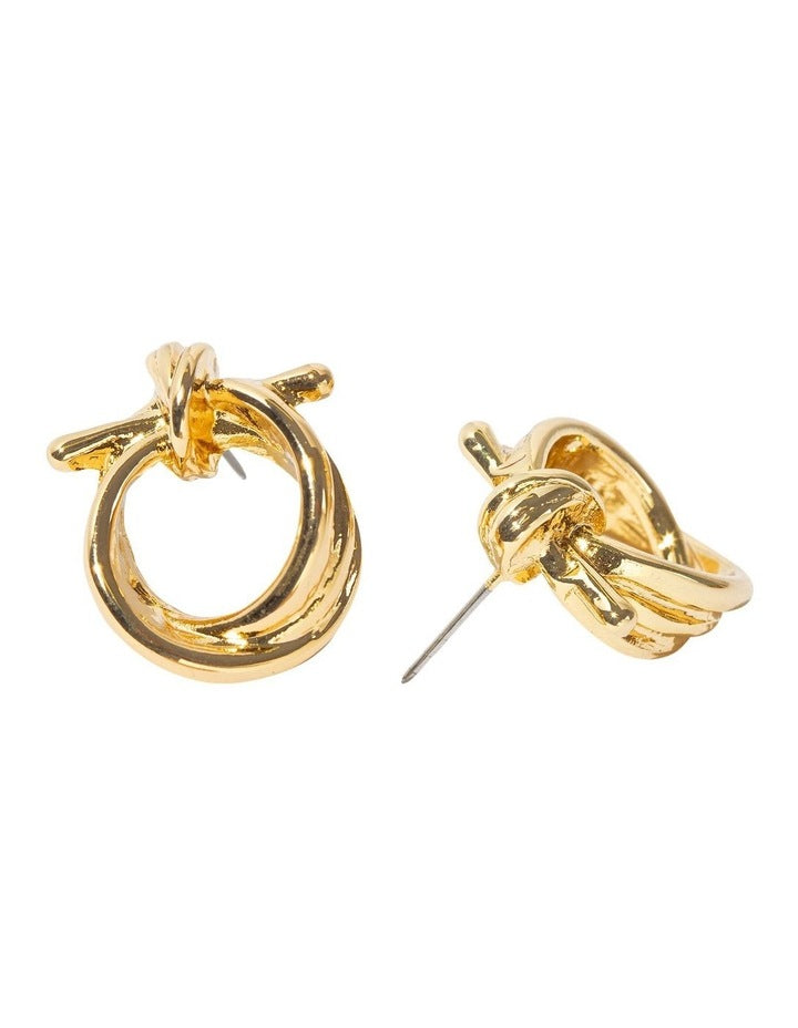 Circle Knot Earrings in Gold