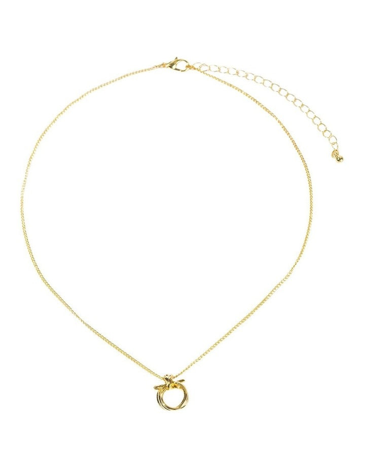 Circle Knot Pendant Necklace in Gold
