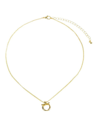 Circle Knot Pendant Necklace in Gold
