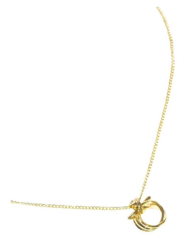 Circle Knot Pendant Necklace in Gold