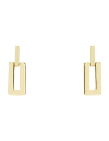 Mini Rectangular Stud Earrings in Gold