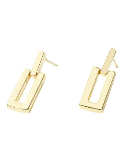 Mini Rectangular Stud Earrings in Gold