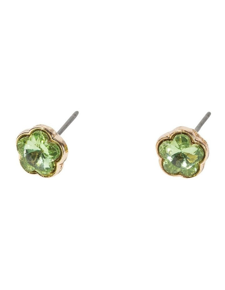 Fleur Stud Earring Pack in Green