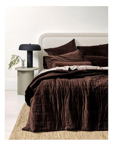 Luxury Velvet Coverlet in Chocolate