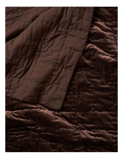 Luxury Velvet Coverlet in Chocolate