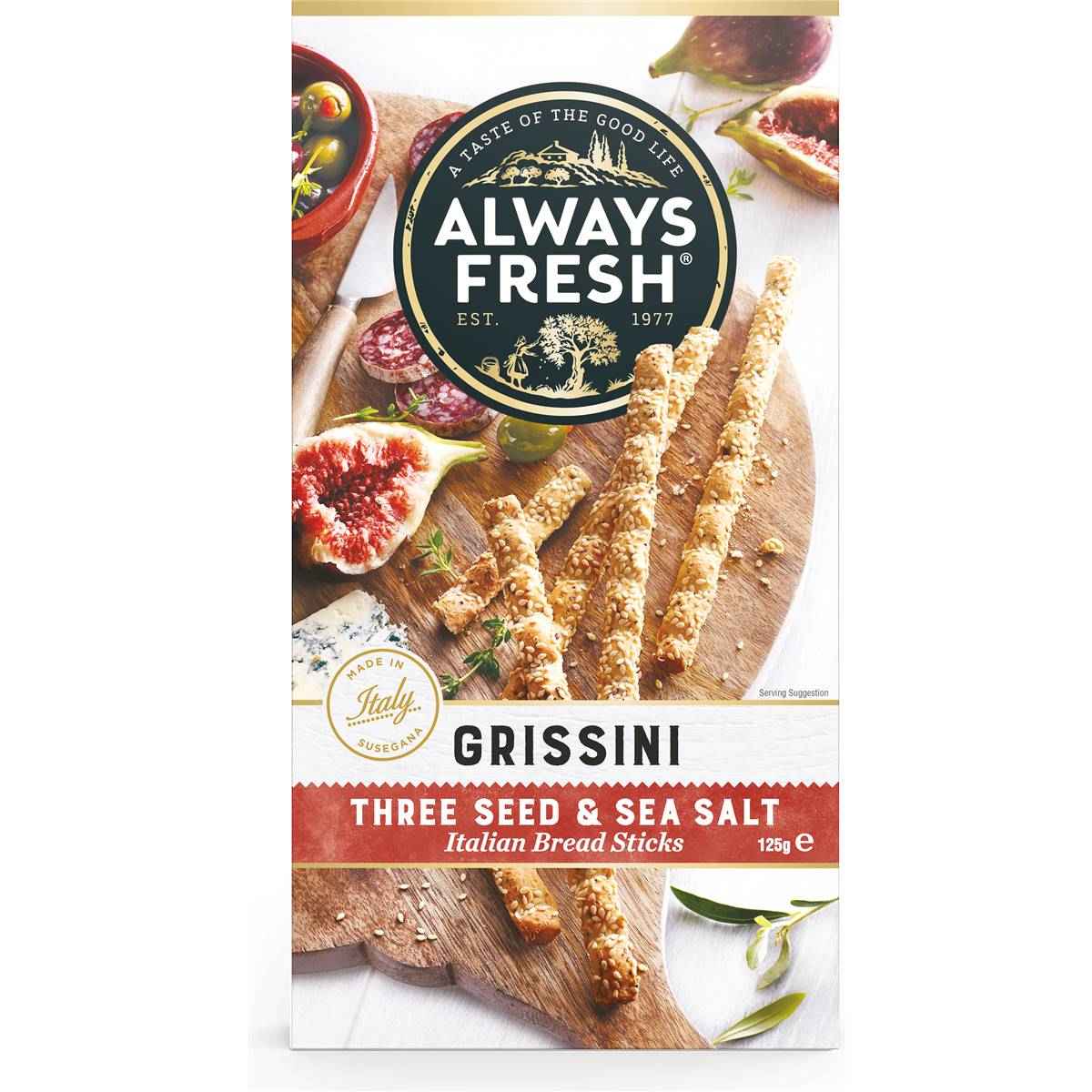 Always Fresh Grissini Three Seed & Sea Salt 125g